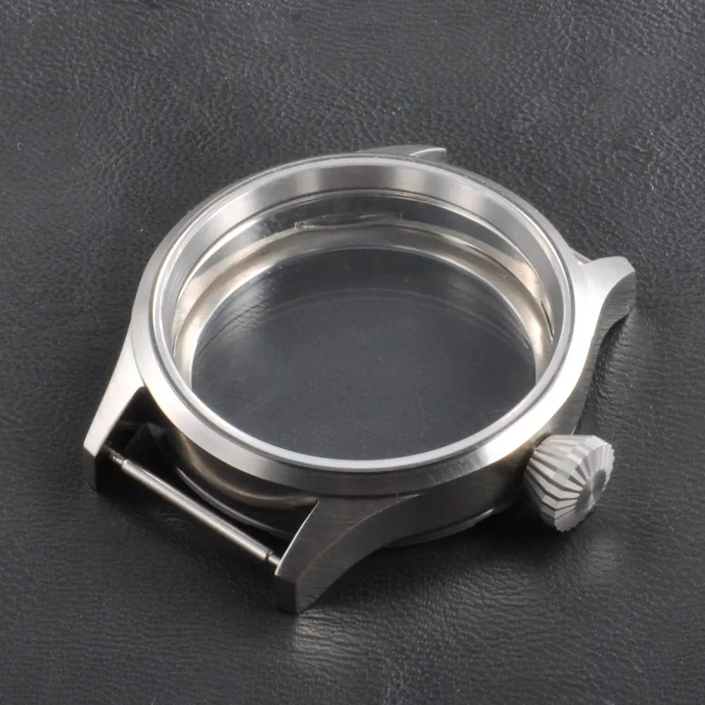 43mm brushed Stainless steel Watch Case with sapphire glass Fit