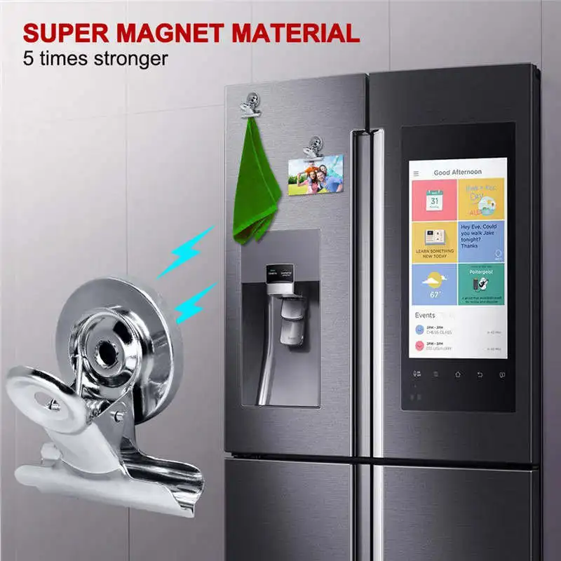 

Refrigerator Iron Magnet Hook Clips about 31mm 38mm 50mm Wide 10pcs magnetic key hanger hogar organizar pantry key magnet @30