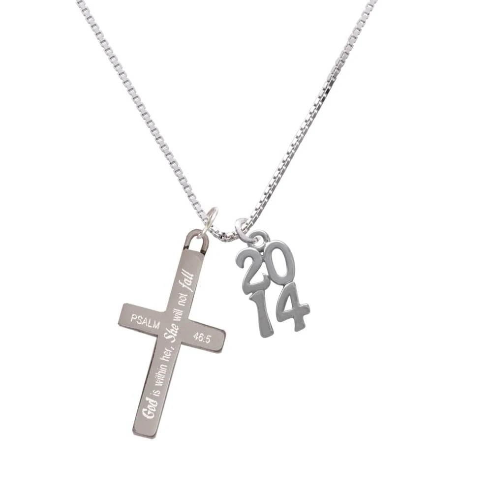 Vertical Year - 2014 - - She will not Fall - Cross Necklace