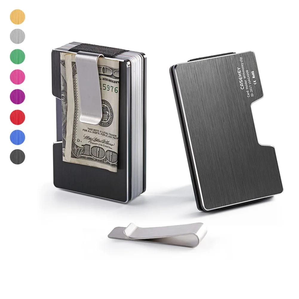

Men Aluminum Alloy Wallet Wallet RFID Blocking Slim Cash Credit Card Holder Purse BS88