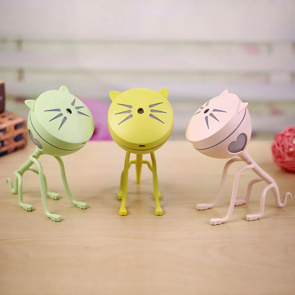 

Humidifier Air Purifier Cat Pattern USB LED Air Cleaner Air Freshener Car Decoration Car Accessories Desktop LED Lighting