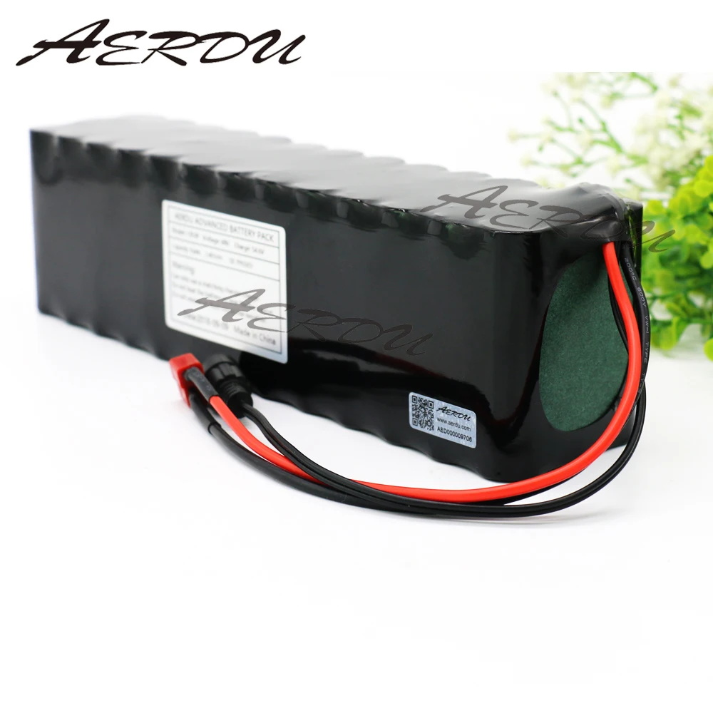 AERDU 13S3P 48V 9.6Ah For MH1 Lithium ion Battery Pack 54.6v E-bike Electric bicycle Scooter with 20A BMS 800 850 960watt QCI 