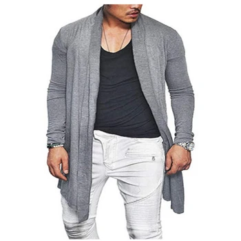 

Men Long Wrap Cardigan Open Stitch Jacket Jumpers Casual Loose Coat Wrap Tops Outwear Autumn Long Sleeve Casual Male Coat Tops