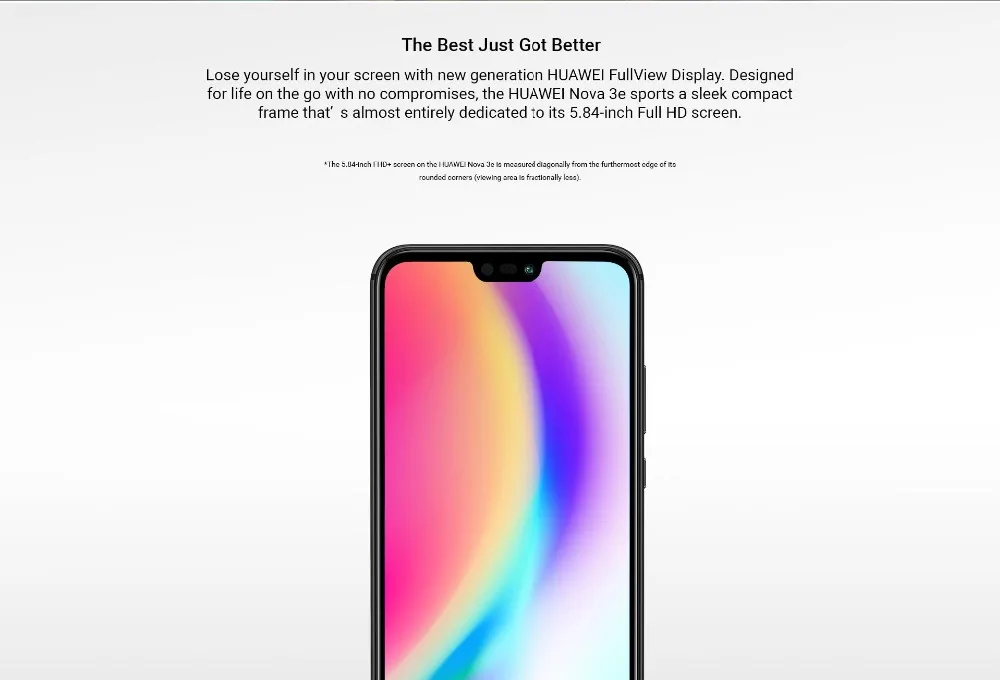 Huawei P20 Lite, глобальная прошивка, NOVA 3E, смартфон с функцией распознавания лица, 5,84 дюймов, полный экран, Android 8,0, стеклянный корпус, фронтальная камера 24 МП