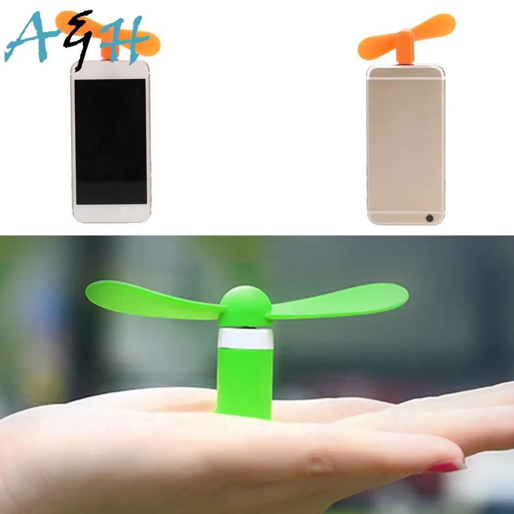 

Homdox Portable Cool USB Mini Fan Super Mute Strong Fan TPE Rubber Mini Fans for Apple and OTG Android Phone Summer Helper