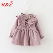 R& Z/ Новое корейское платье для девочек на весну и осень, одежда для малышей, детская одежда