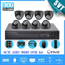 8 channel CCTV DVR NVR HVR kit 8pcs 900tvl security indoor dome camera 8ch AHD 960h dvr video system hdmi 1080p SK-160