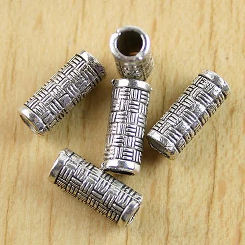 20pcs Tibetan silver tone textured tube shaped beads h0249 | Украшения и аксессуары