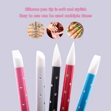 Дизайн ногтей резьба ручка для эмбоссинга 5 палочек супер мягкий силиконовый полый резной дизайн ногтей ручка двойная головка пластиковая ручка полый маникюр
