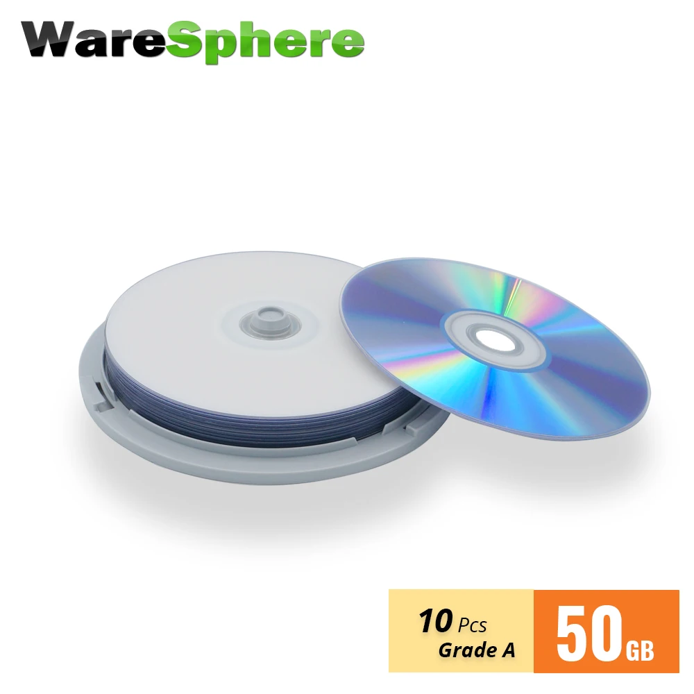FREE SHIPPING Grade A BD R DL 50GB 8x Speed Inkjet Printable Blu ray ...