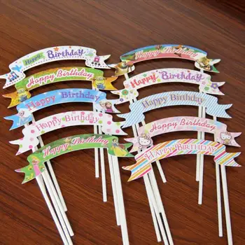 

50sets Happy Birthday Cupcake Toppers To Chose Picks Baby Shower Kids Birthday Cake Decor Party Supplies Bautizo Patisserie