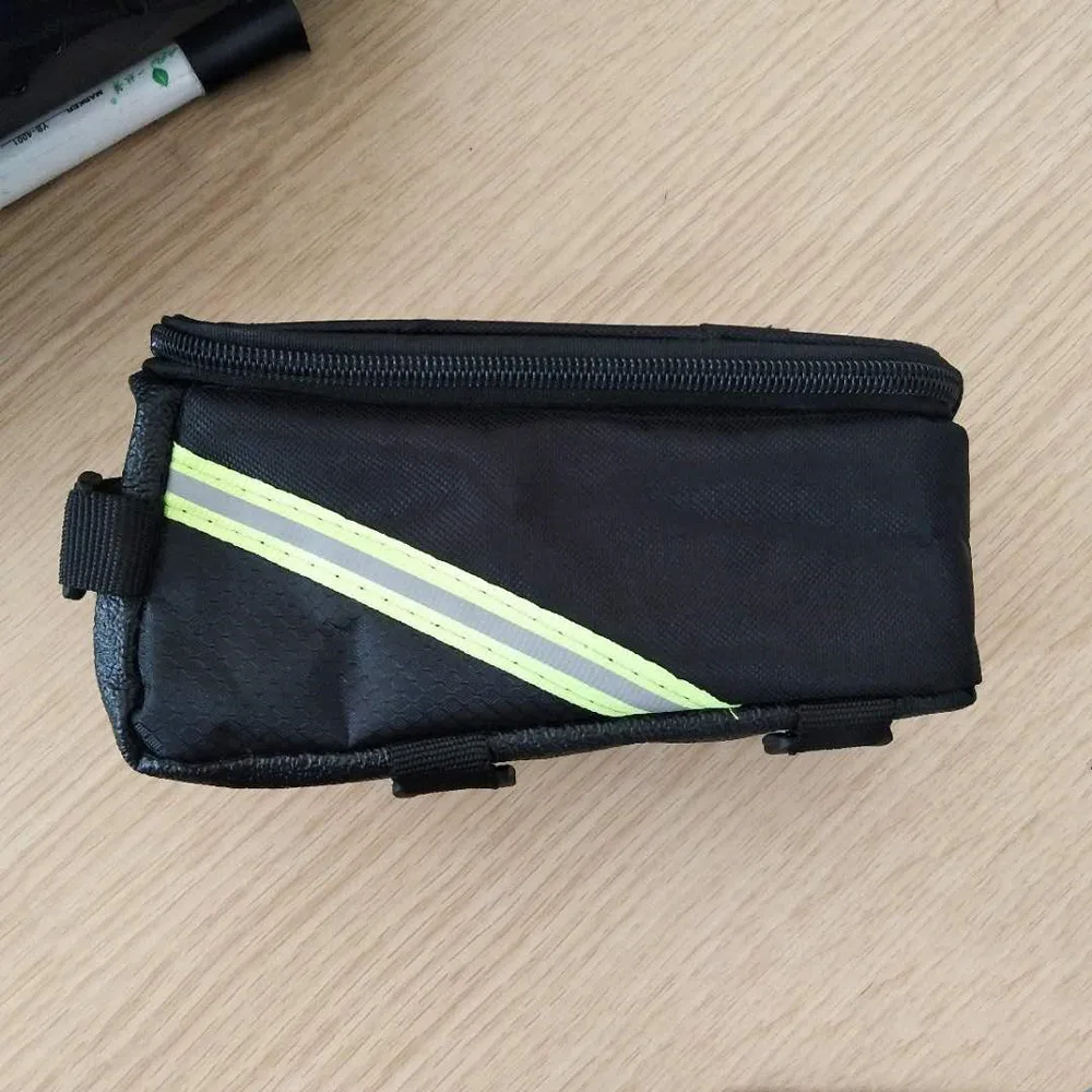 Flash Deal New Bicycle Bag Waterproof Bike Front Top Frame Handlebar Bag For Cellphone Frame Tube Saddle Holder Black #3S30 3