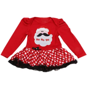 

Newborn Dress Baby Clothes Girls Rompers Ruffle Tutu Dresses Santa Ho Ho Baby Girl Christmas Outfit for 0-24Months