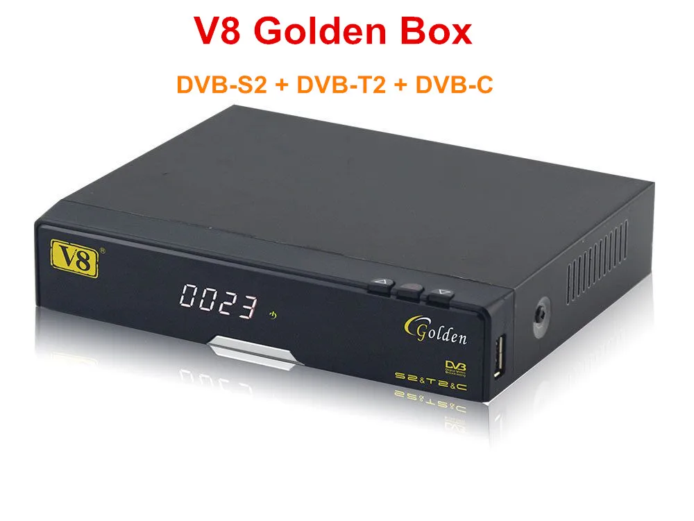 

3pcs V8 Golden FHD DVB-S2+T2+Cable Satellite Receiver Support Full PowerVu, DRE &Biss key Support ,IPTV,Youtube,Youporn,Redtube