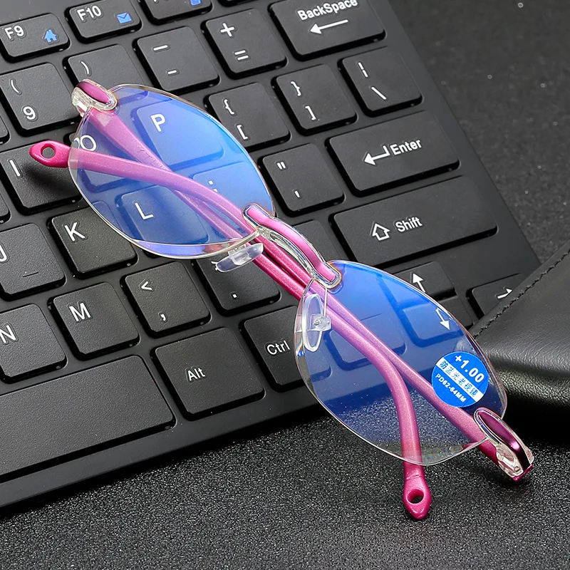 BOYSEEN бескаркасные обрезки женские складные очки для чтения удобные анти-синие женские старую очки 802B