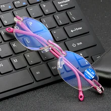 BOYSEEN бескаркасные обрезки женские складные очки для чтения удобные анти-синие женские старую очки 802B