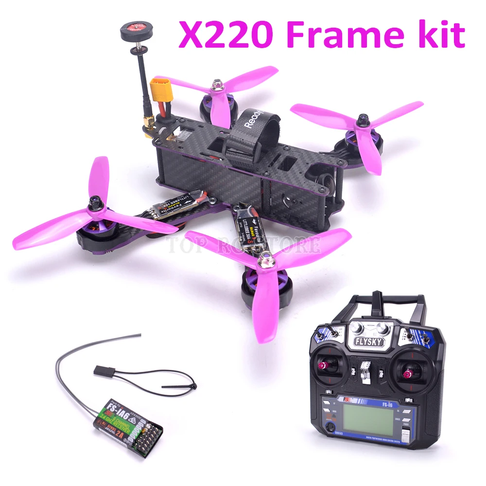 

Carbon Fiber X220 220mm Quadcopter Frame Kit F3 Acro flight controller Littlebee 30A BLHeli-s ESC Pagoda antenna Flysky I6 FS-I6