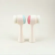 Двухсторонняя силиконовая щётка для очищения лица портативный размер 3D уход за лицом Вибрационный Массаж Уход за лицом продукт инструмент для ухода за кожей