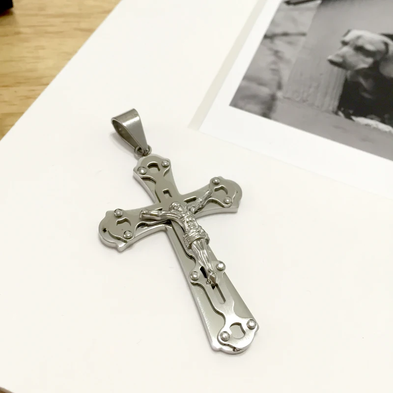 Ожерелье из нержавеющей стали 316L HZP120|316l stainless steel|jesus piececross pendant necklace |