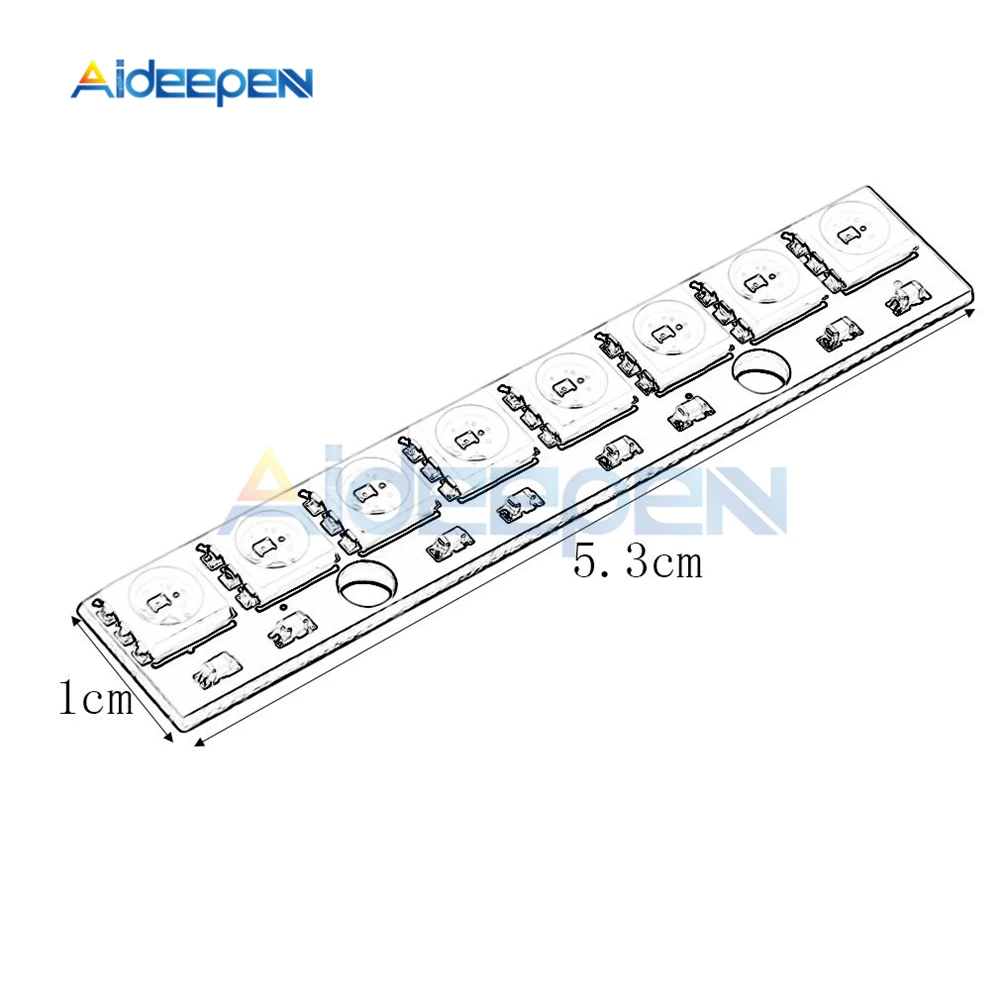 WS2812 WS2812B WS 2811 5050 RGB светодиодный светильник Панель модуль 5V 8-канальный сетевой видеорегистратор 8-Bit Радужный светодиодный точный для Arduino Black Board