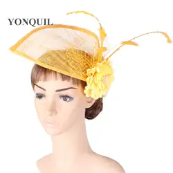 2016 новый стиль партии головные уборы шелковый цветок с sinamay чародей свадебные аксессуары для волос шляпу случаю свадебная прическа MYQ134