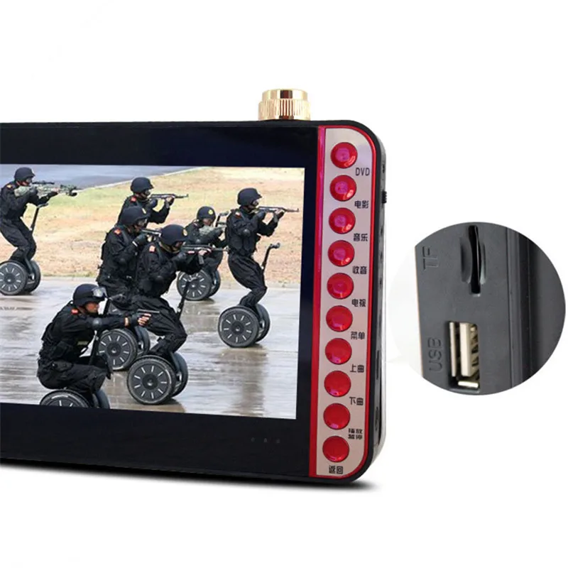 11 дюймов портативный evd dvd плеер/VCD/компакт дисков MP3/4 SD USB Динамик FM видео игровой