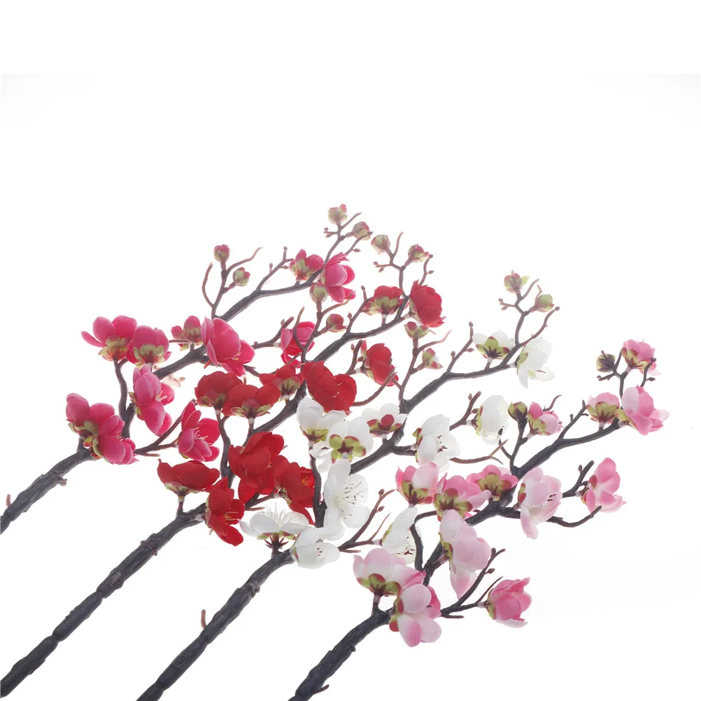 1PC Artificial Silk Flowers Plum Blossom Branch Silk flower arrangement