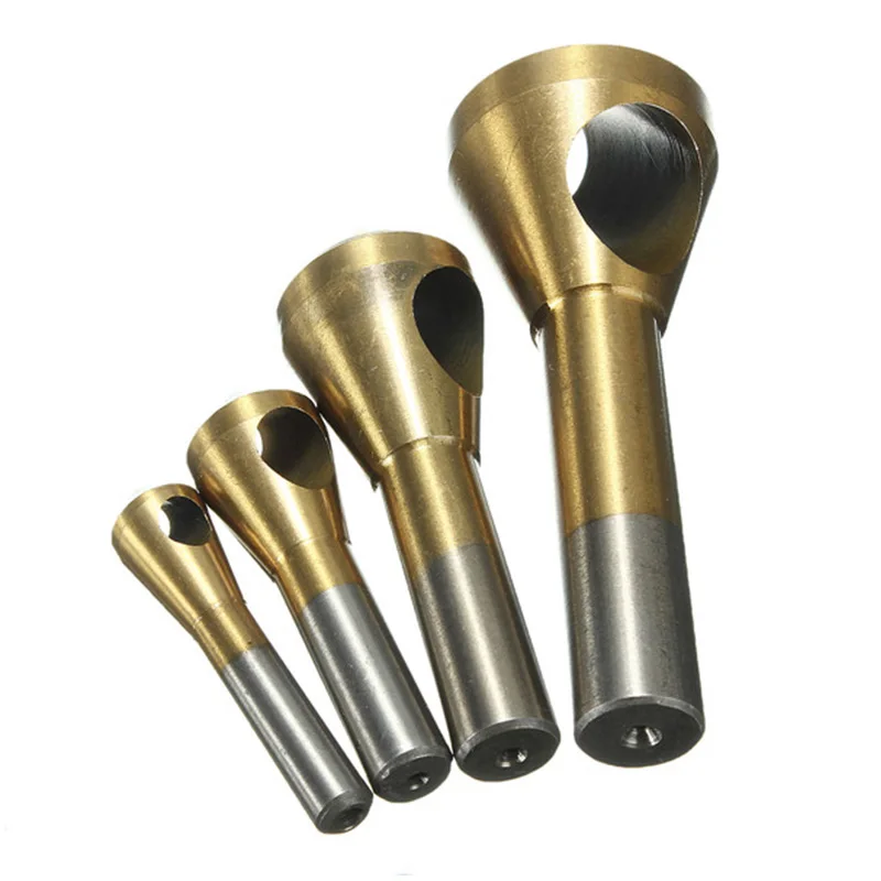 4 sets of high-quality high-speed steel titanium alloy countersunk within the chip removal and deburring drill bit metal tools