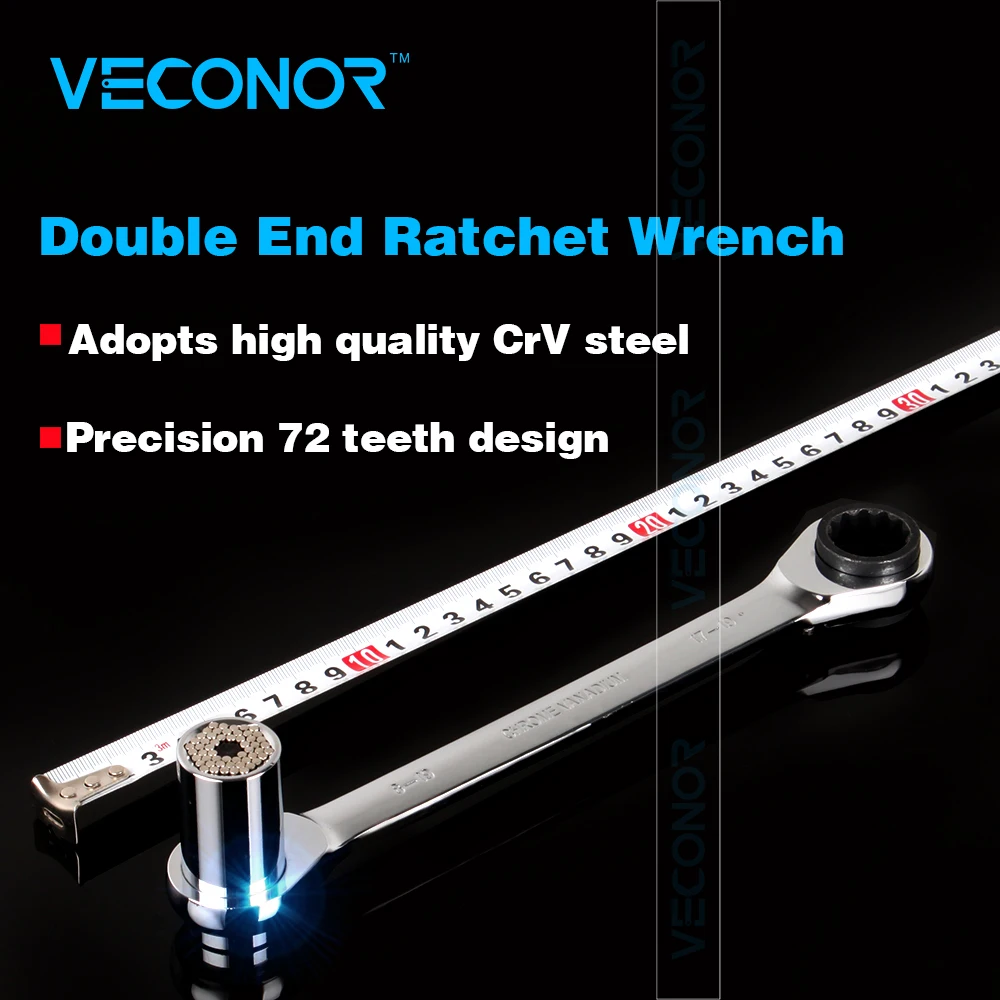 17x19mm Reversible Ratchet Wrench Universal Multifunctional Socket
