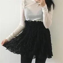 RUGOD/Новинка года; модная женская юбка; кружевная мини прямая однотонная белая Повседневная Милая Весенняя юбка в Корейском стиле; faldas mujer moda