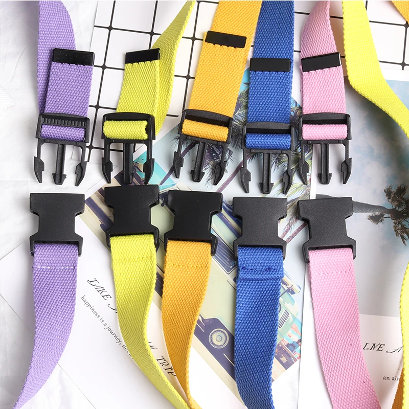 

Women Casual Canvas Belt Candy Color Plastic Buckle Harajuku Waist Belt Unisex Tactical Long Belts ceinture femme