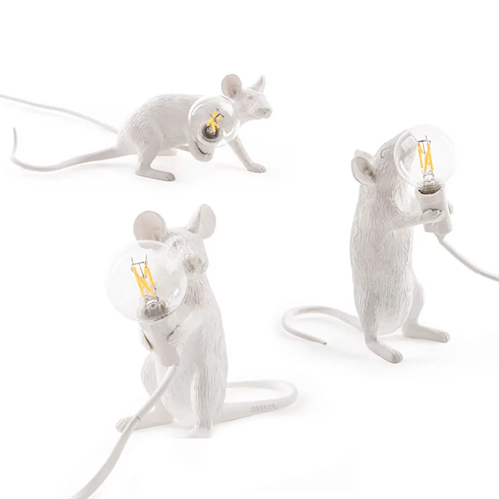 Скандинавская креативная Настольная лампа с мышкой, крысой, мини-стол с мышкой, лампа для гостиной, детской спальни, домашний декор, светодиодный ночник