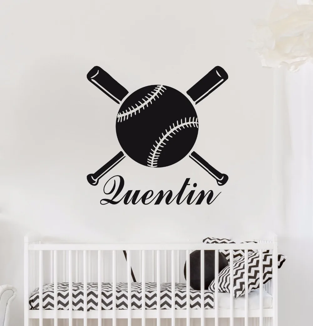 Personalized Wall Decals Vinyl Custom Name Baseball Bat Vinyl Wall