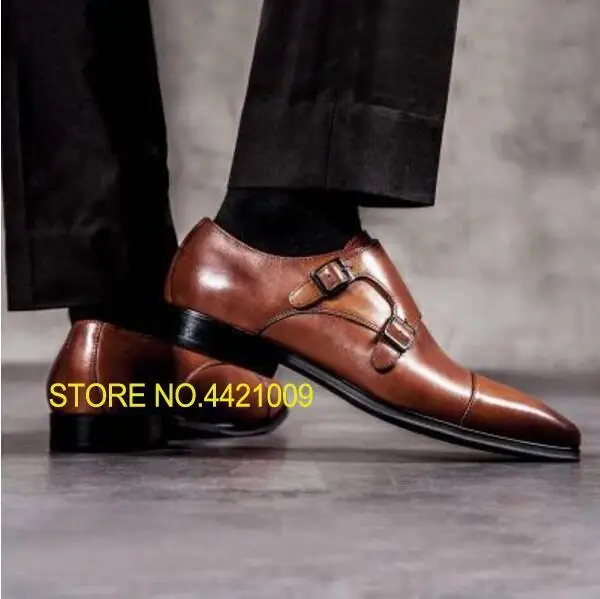 

high quality men genuine leather monk oxfords shoes 2018 black brown wedding dress shoes smoking sneakers handmade formal shoes