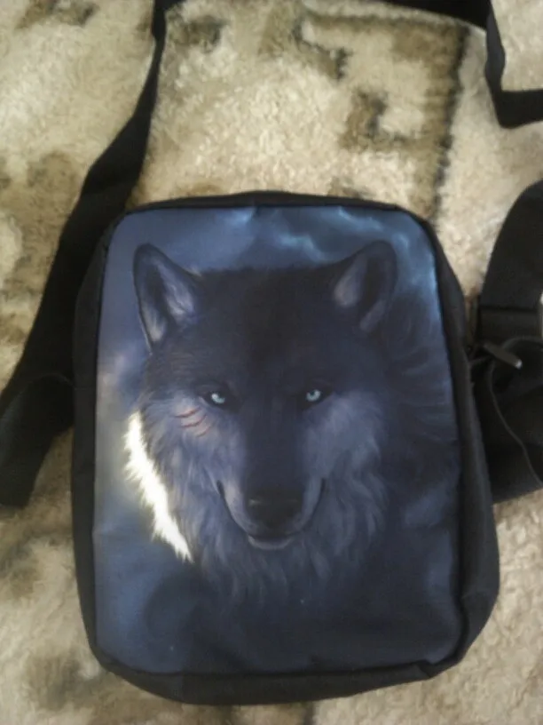 THIKIN الرجال حقيبة ساع بارد الحيوانات الذئب حقيبة كتف 3D الأطفال الفتيان Crossbody أكياس البسيطة الرجال السفر حقيبة يد اسقاط