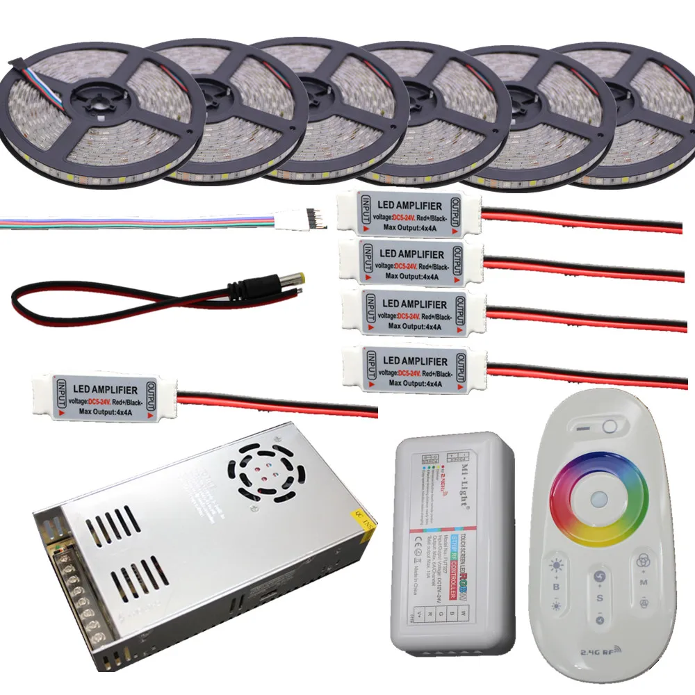 10 м 20 25 30 RGB RGBW Светодиодная лента Водонепроницаемая 5050 300 Led 5 IP65 Лента + сенсорный