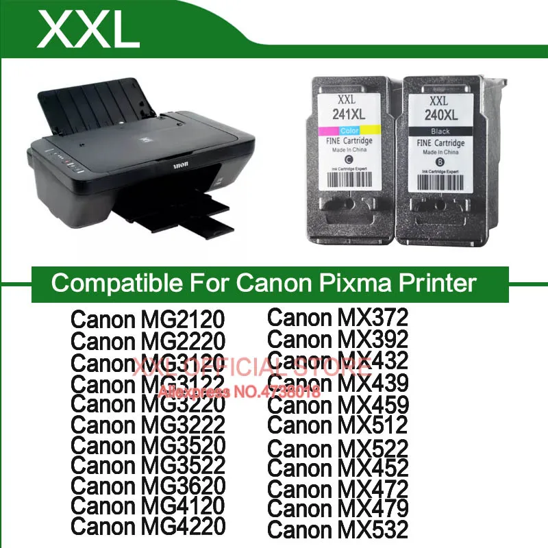 Cartucho de tinta para impresora Canon Pixma MG3620, MG4120, MG3620,  MG4120, MG 3620, 4120, PG240 - AliExpress Ordenadores y oficina