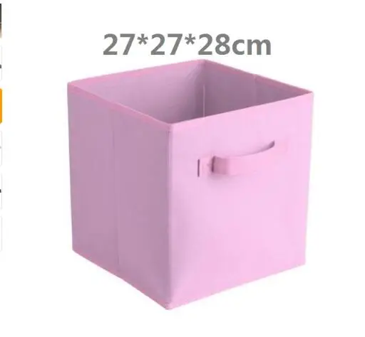 Складной тканевый куб для хранения ящик для хранения мелочей складной органайзер для одежды корзины складной ящик для детской комнаты - Цвет: 27x27x28cm-16
