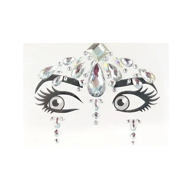 Face Diamond Facepiece Sticker Green Resin Eyebrow Diamond Sticker