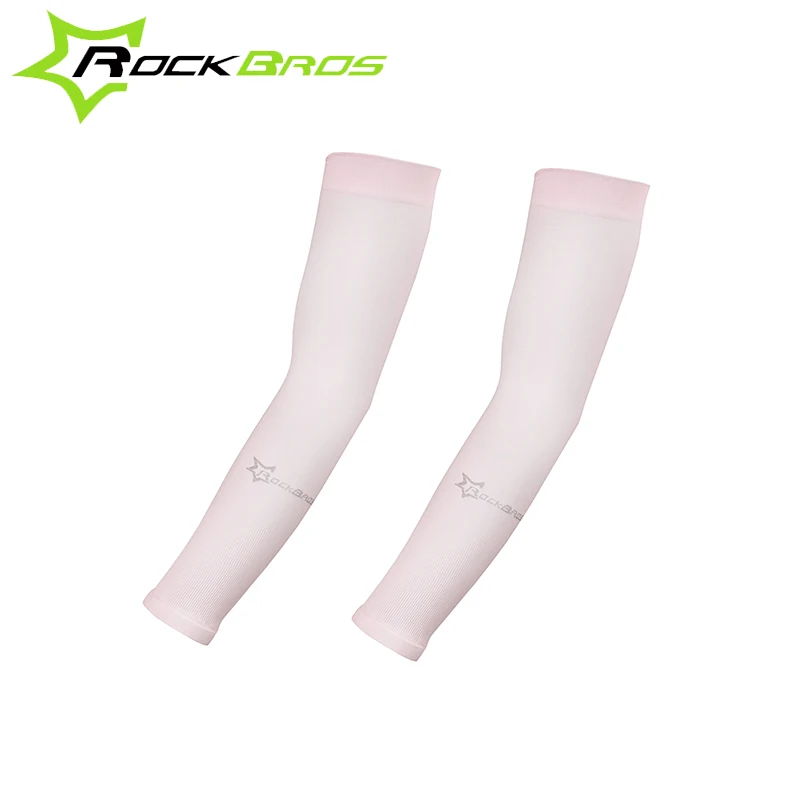 ROCKBROS летние защитные манжеты Для мужчин Для женщин велосипед Велоспорт бег Рыбалка зажимных приспособлений для игры в гольф муфта для рук из влагоотводящего волокна CoolMax УФ-защита от переполнения - Цвет: Розовый