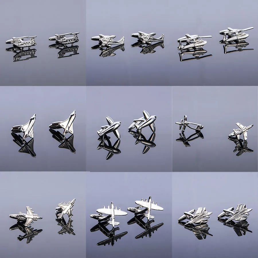 New High Quality Mens Design Airplane Cufflinks Helicopter Aircraft Cuff Links For Business Shirt Wedding Gift Free Shipping