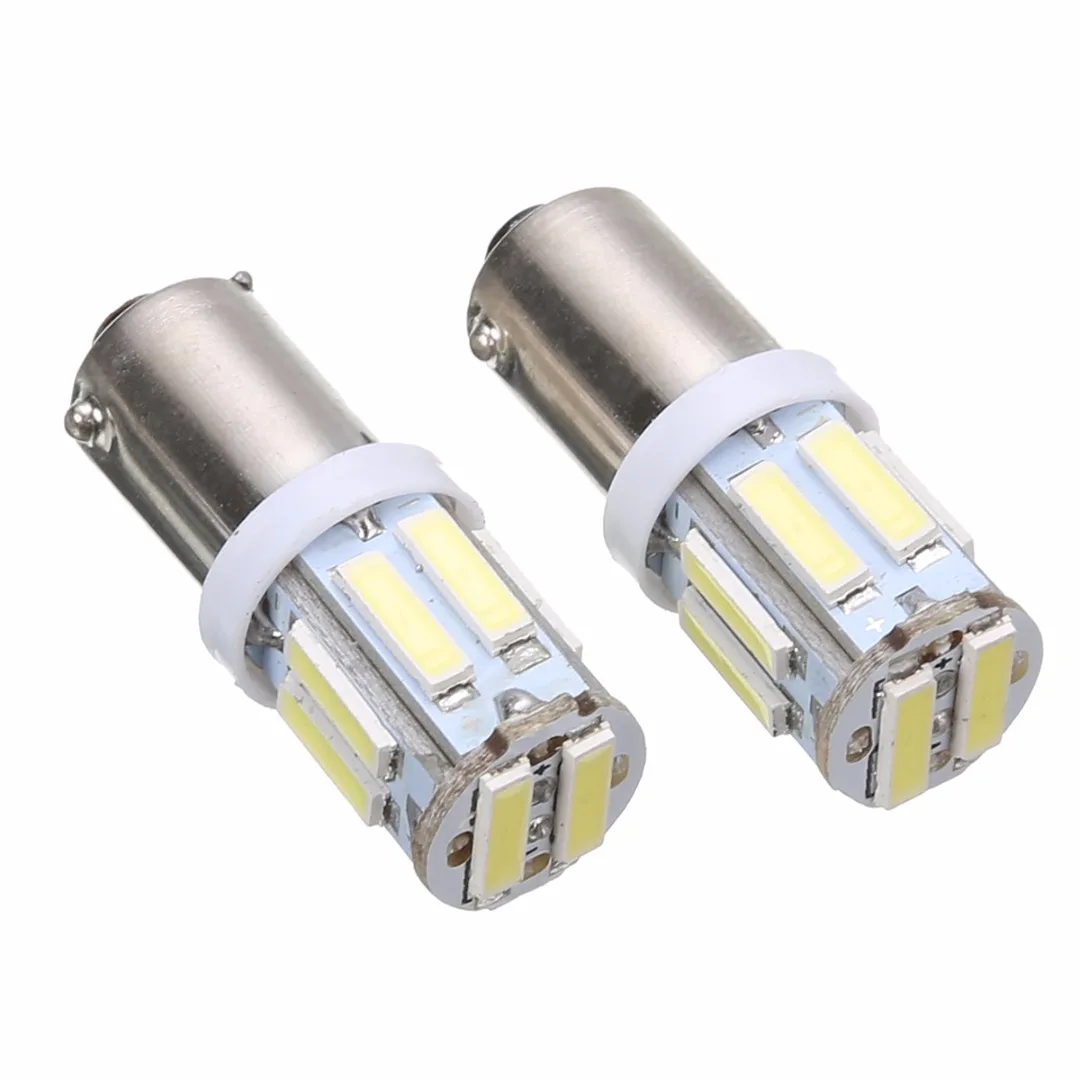 2PCS 1156 Car Turn Signal Light BA9S 7020 10 SMD LED DC 12V 1W White 6000K Lamp High Power Car Side Light Bulb