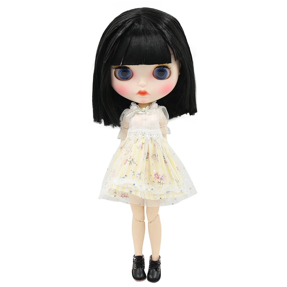 Ледяная кукла DBS Blyth 1/6 bjd белая кожа сужение тела короткие черные волосы новое