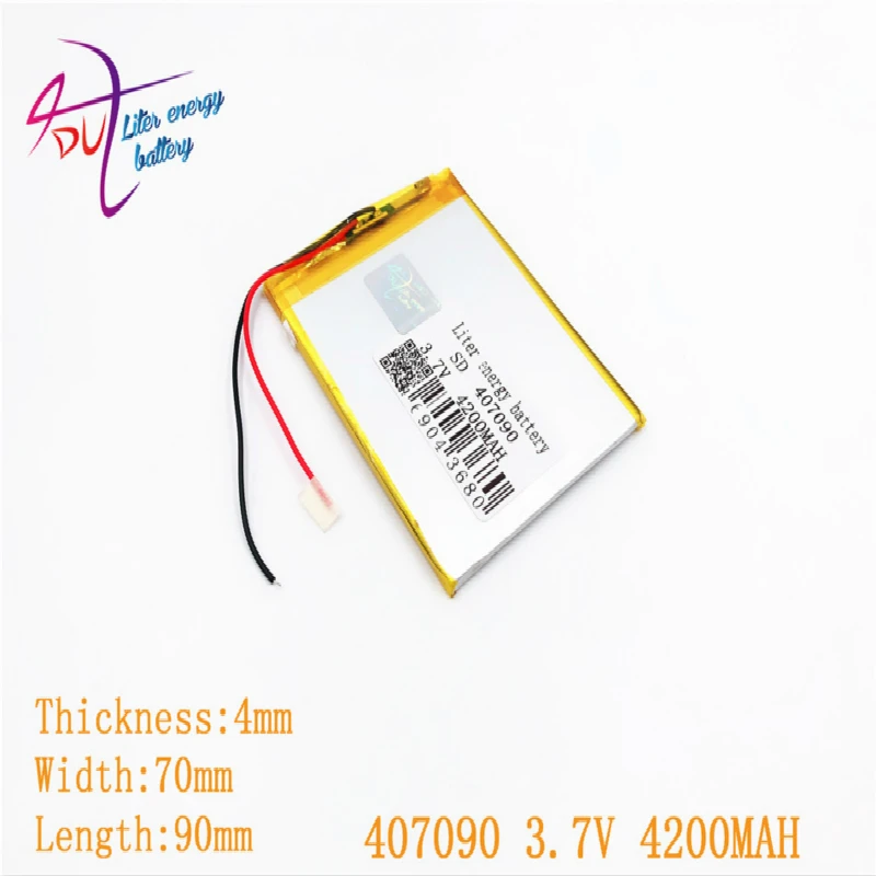 3 7 V 4200mAh 407090 литий полимерный ионный аккумулятор для Mp3 MP4 MP5 GPS Мобильный