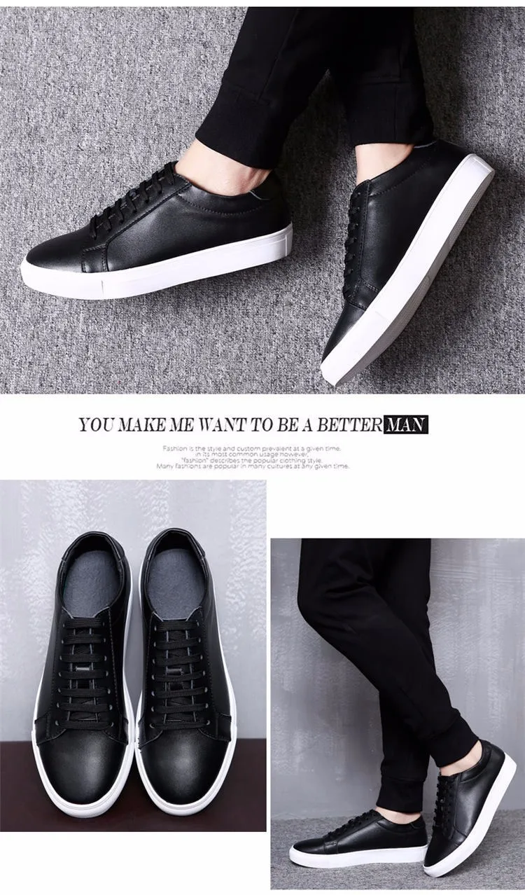 Дешевые мужские брендовые дизайнерские туфли унисекс из натуральной кожи; большие размеры 48; повседневные лоферы на платформе со шнуровкой; Kvoll; Цвет черный, белый