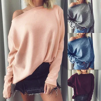 

Women Autumn Long Sleeve Sweater Batwing Sleeve Pullovers and Sweaters Pull Femme