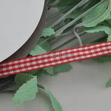 Upick 3/8″ 10mm Red One Roll Tartan Plaid Ribbon Bows Appliques Sewing Crafts 50Y