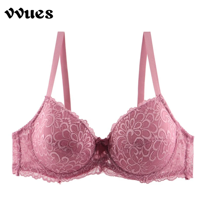 VVUES Women Bra Plus Size Lace Sexy Underwear Lace Bra Bralette 100D 3/4 Cup Lingeries Ladies Bra Lingeries Push Up Underwire