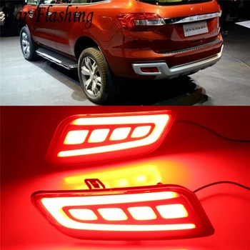 

Car Flashing 2pcs styling LED DRL rear bumper light brake running lights daytime warning tail light For ford Everest 2016 - 2018