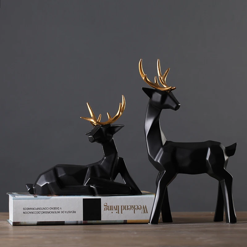 

2PCS/SET Northern Europe contracted practical Ceramic Deer sitting room, furnishing articles TV ark handicrafts wedding birthday